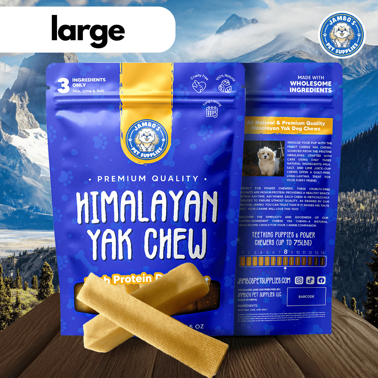 Large Yak Chews for Dogs